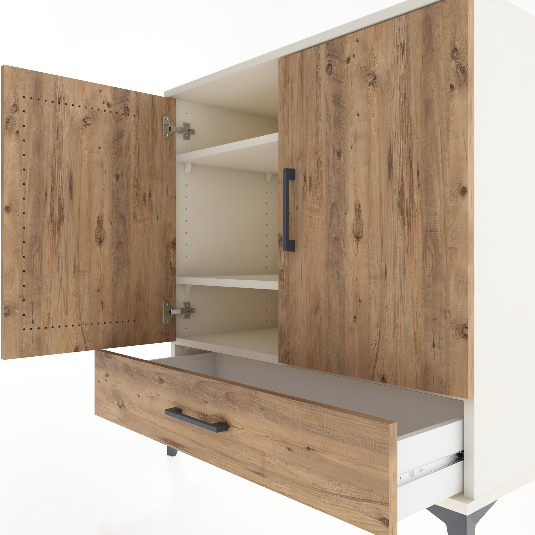 Woodntry Modular Dresser Moonstone 88x44x84 cm with Cover and Drawer KC71-1
