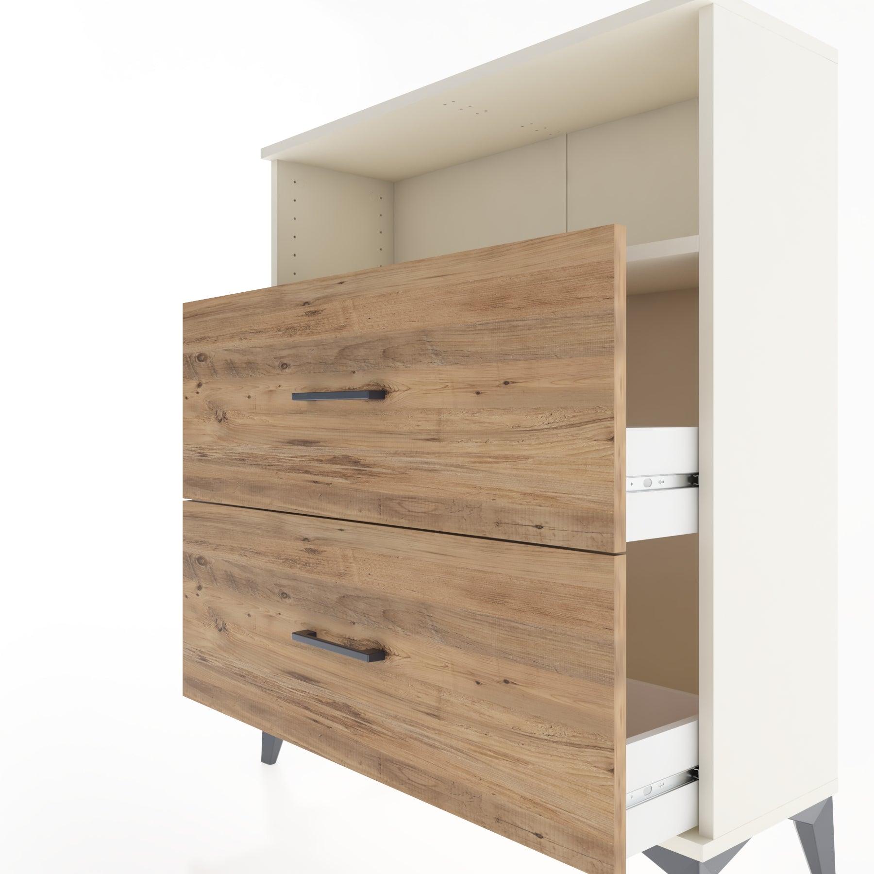 Woodntry Modular Dresser Moonstone 88x30x94 cm with Drawers and Shelves CR14-1