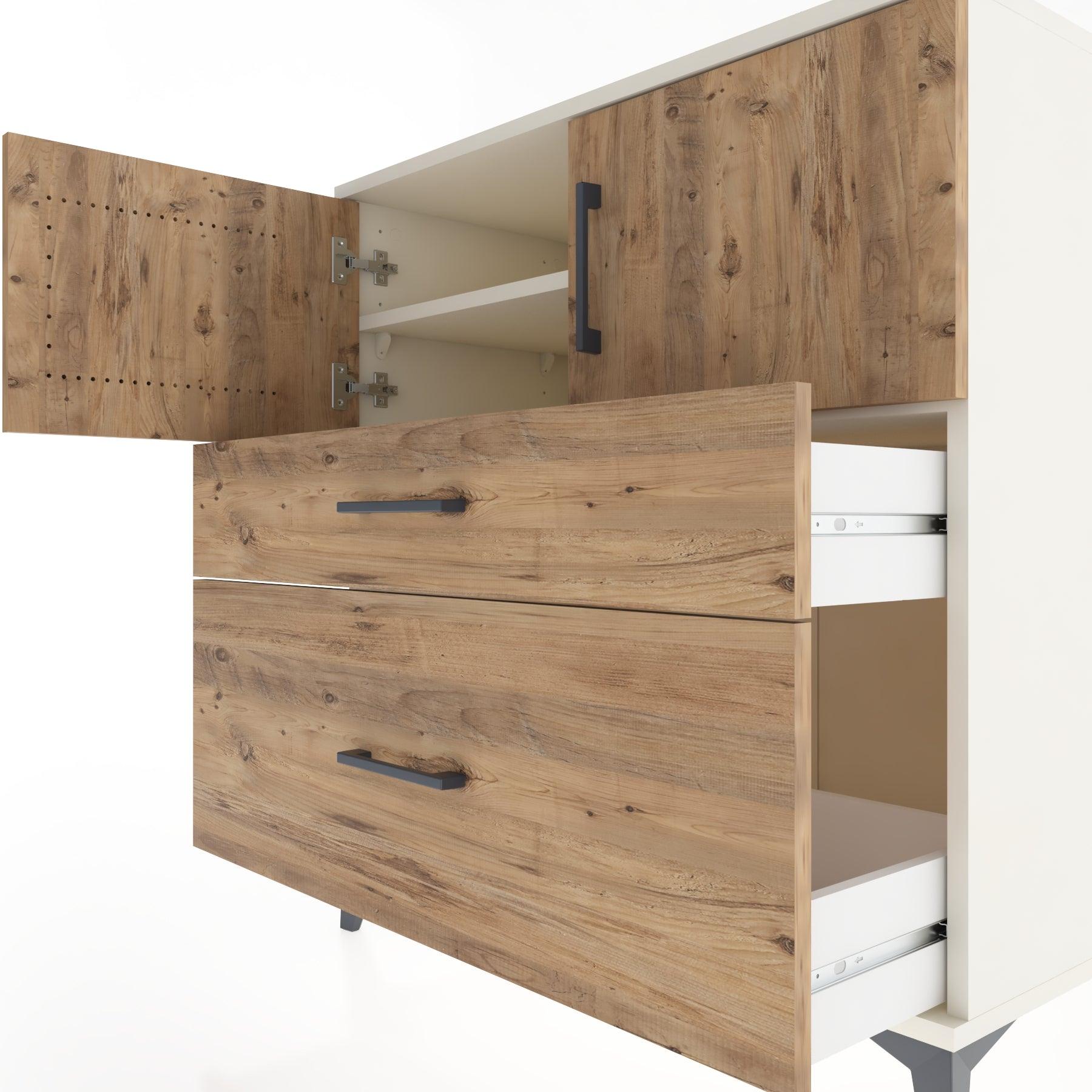Woodntry Modular Dresser Moonstone 88x44x84 cm with Cover and Drawer KC109-1