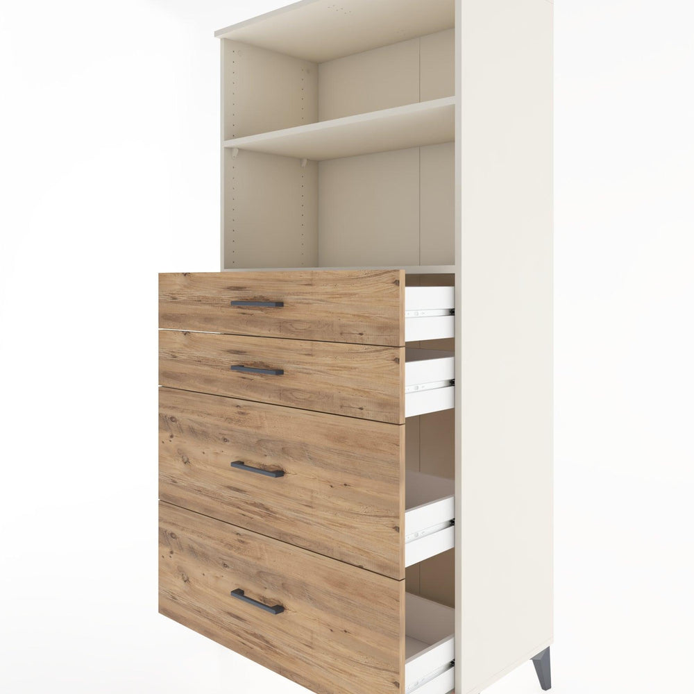 Woodntry Modular Cabinet Moonstone 88x44x170 cm with Drawers and Shelves CR47-1