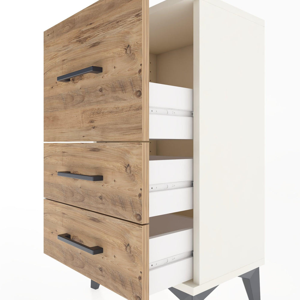 Woodntry Modüler Komodin Üç Çekmeceli V1 44x30x68 cm Aytaşı - Woodntry