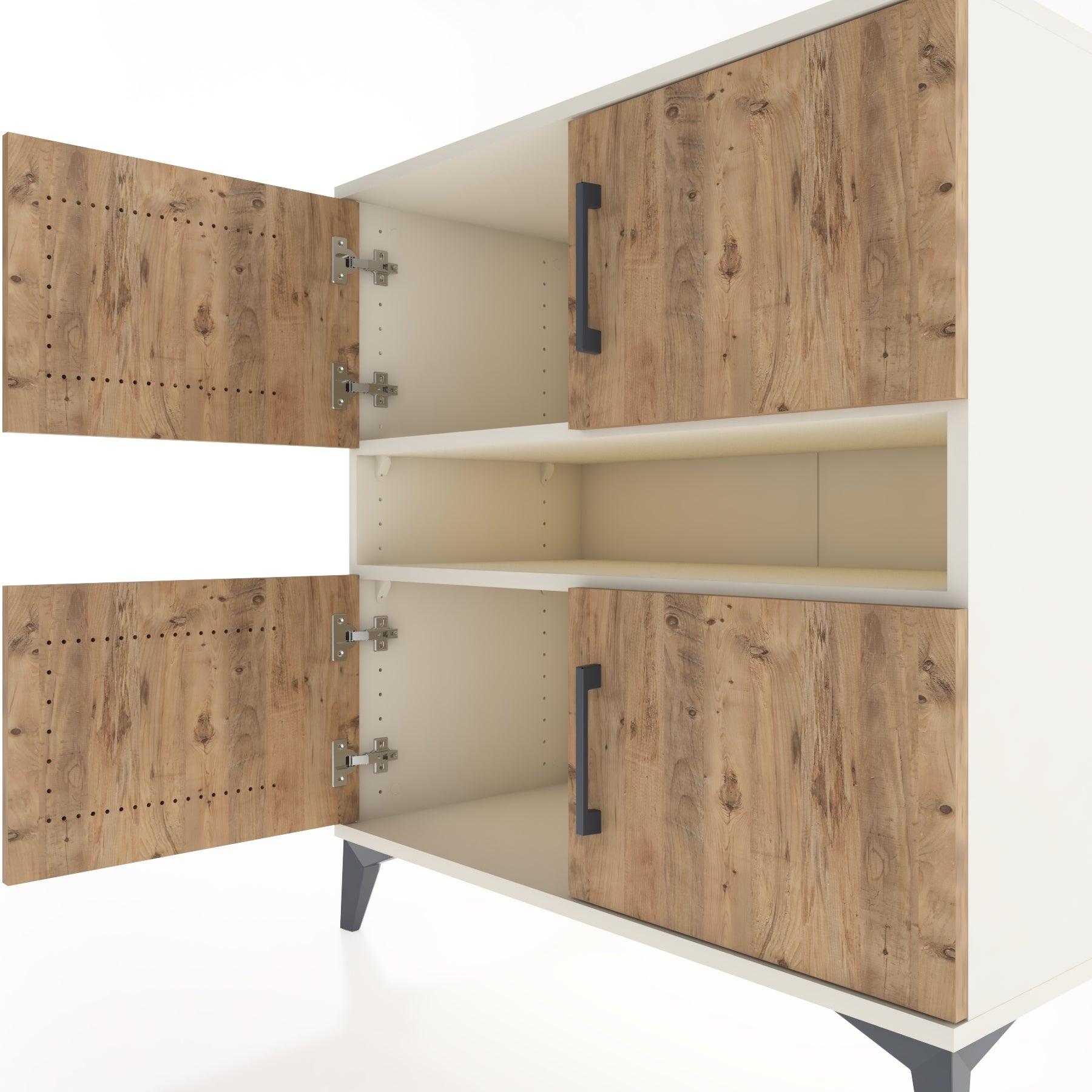Woodntry Modular Dresser Moonstone 88x44x84 cm with Cover and Shelf KR104-1