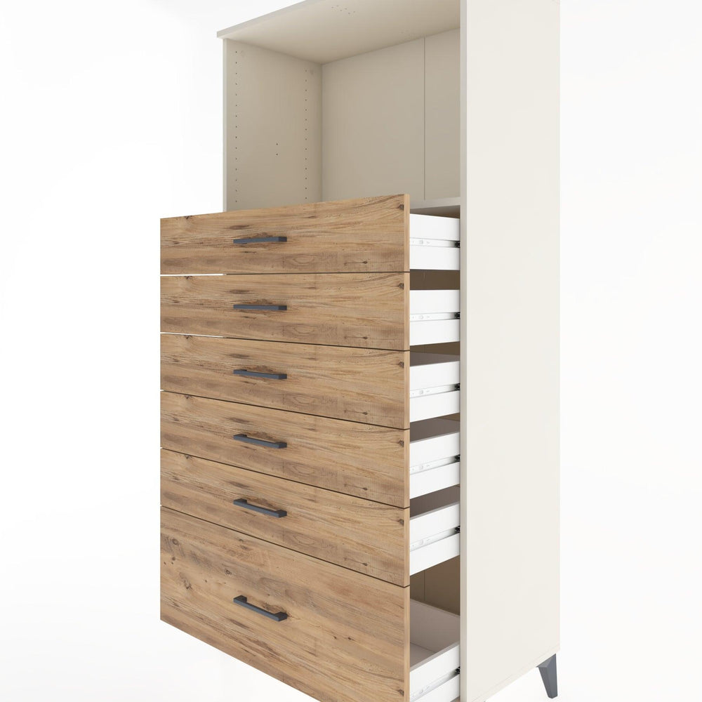 Woodntry Modüler Dolap Aytaşı 88x44x170 cm Çekmeceli ve Raflı CR39-1