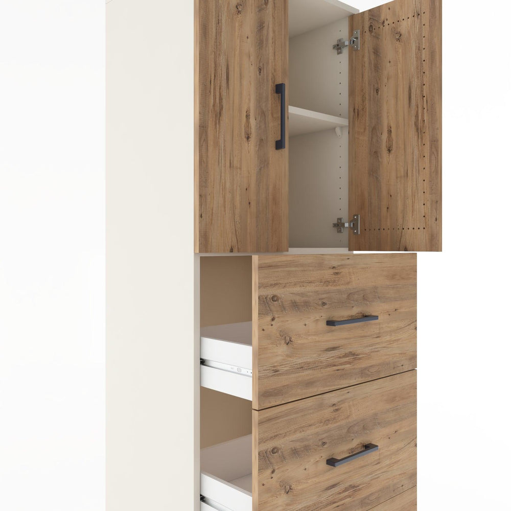 Woodntry Modular Cabinet Moonstone 60x44x170 cm with Doors and Drawers KC24-1