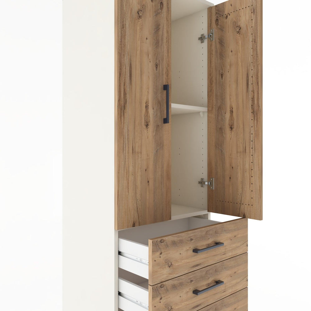 Woodntry Modular Cabinet Moonstone 60x44x170 cm with Doors and Drawers KC5-1