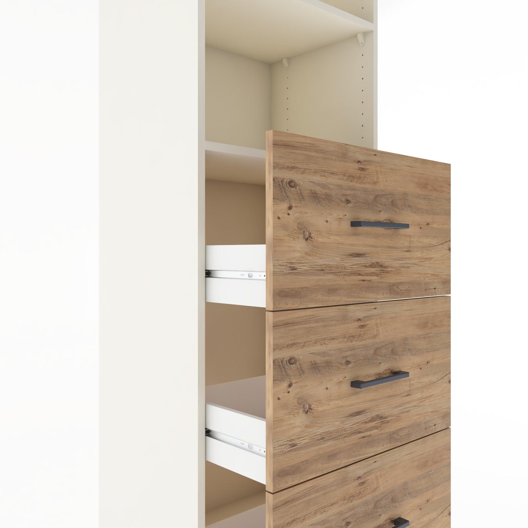 Woodntry Modüler Dolap Aytaşı 60x44x170 cm Çekmeceli ve Raflı CR51-1