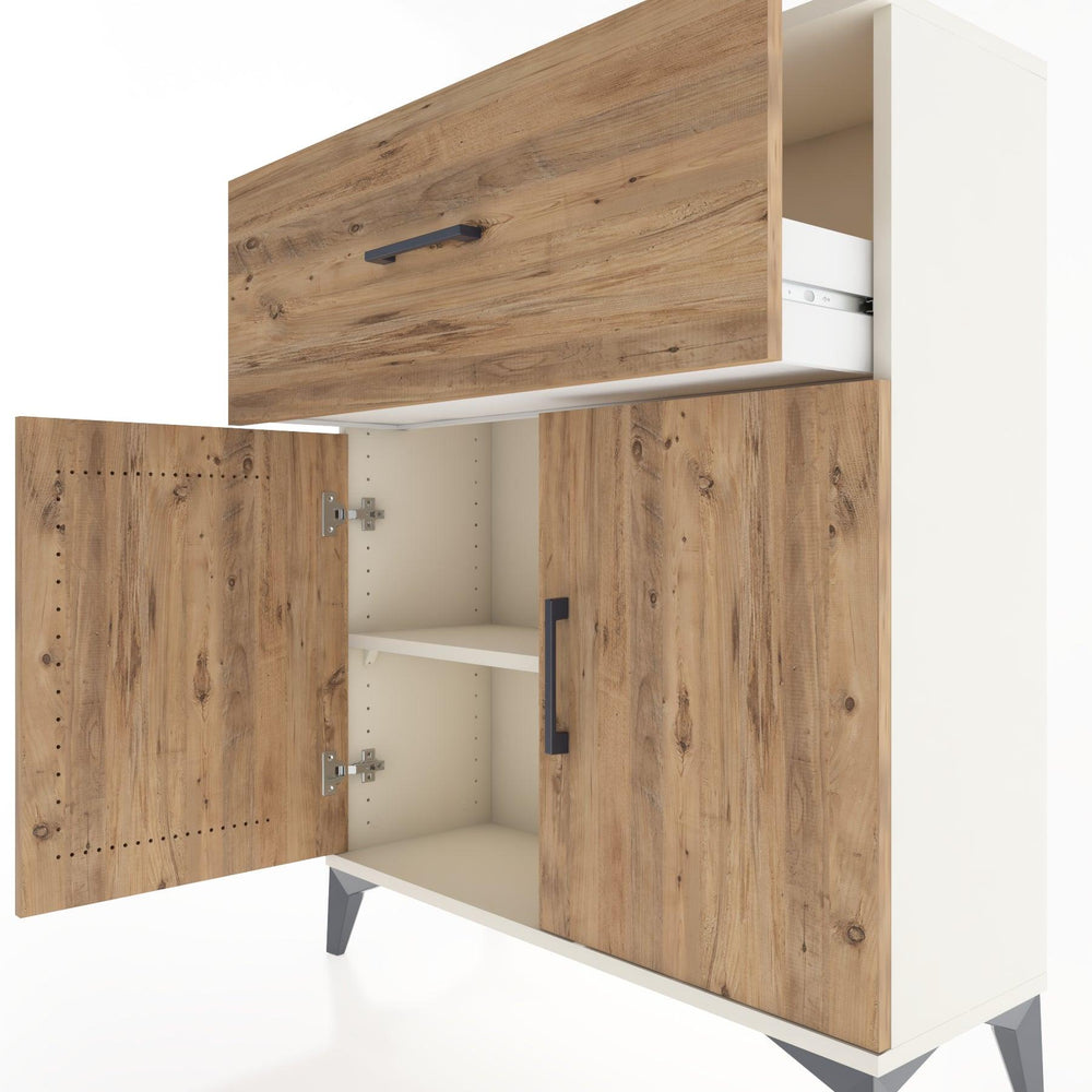 Woodntry Modular Dresser Moonstone 88x30x94 cm with Cover and Drawer KC9-1