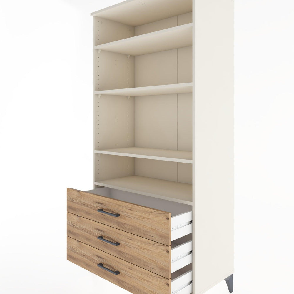 Woodntry Modular Cabinet Moonstone 88x44x170 cm with Drawers and Shelves CR37-1