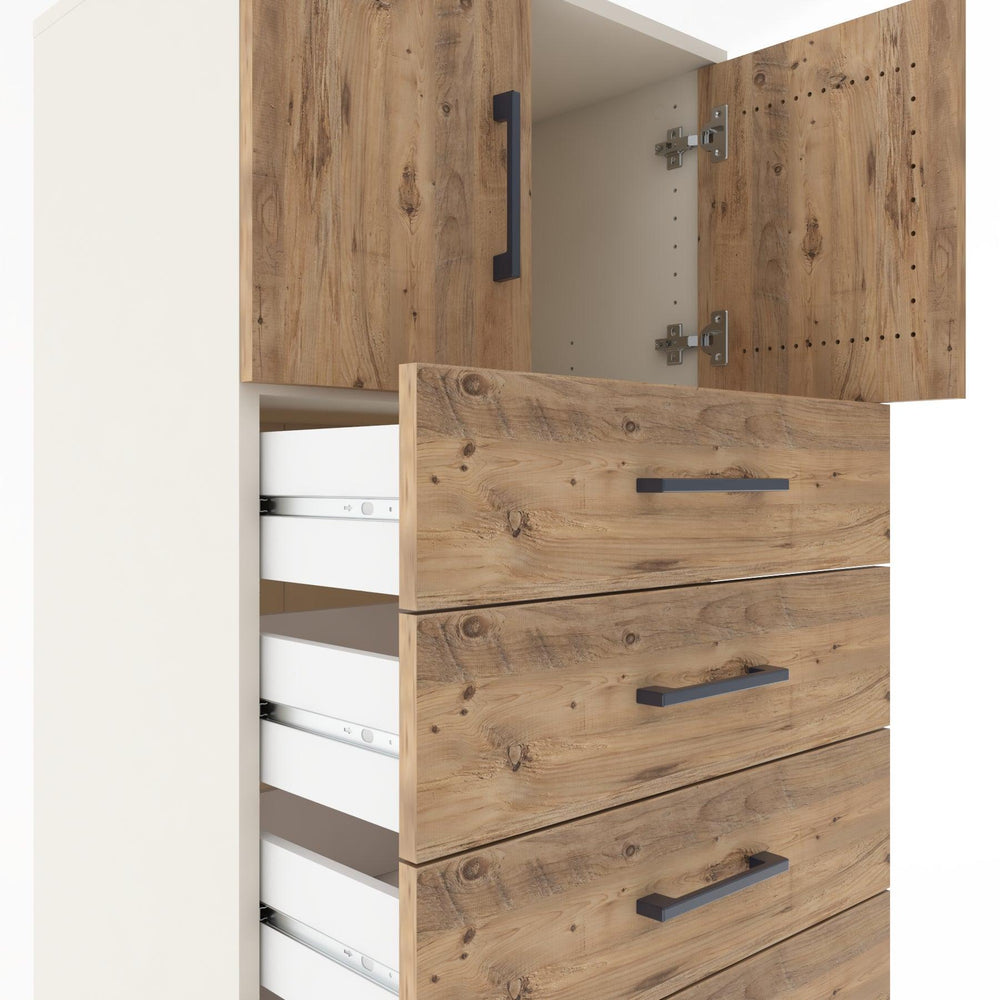 Woodntry Modular Cabinet Moonstone 60x44x170 cm with Doors and Drawers KC17-1