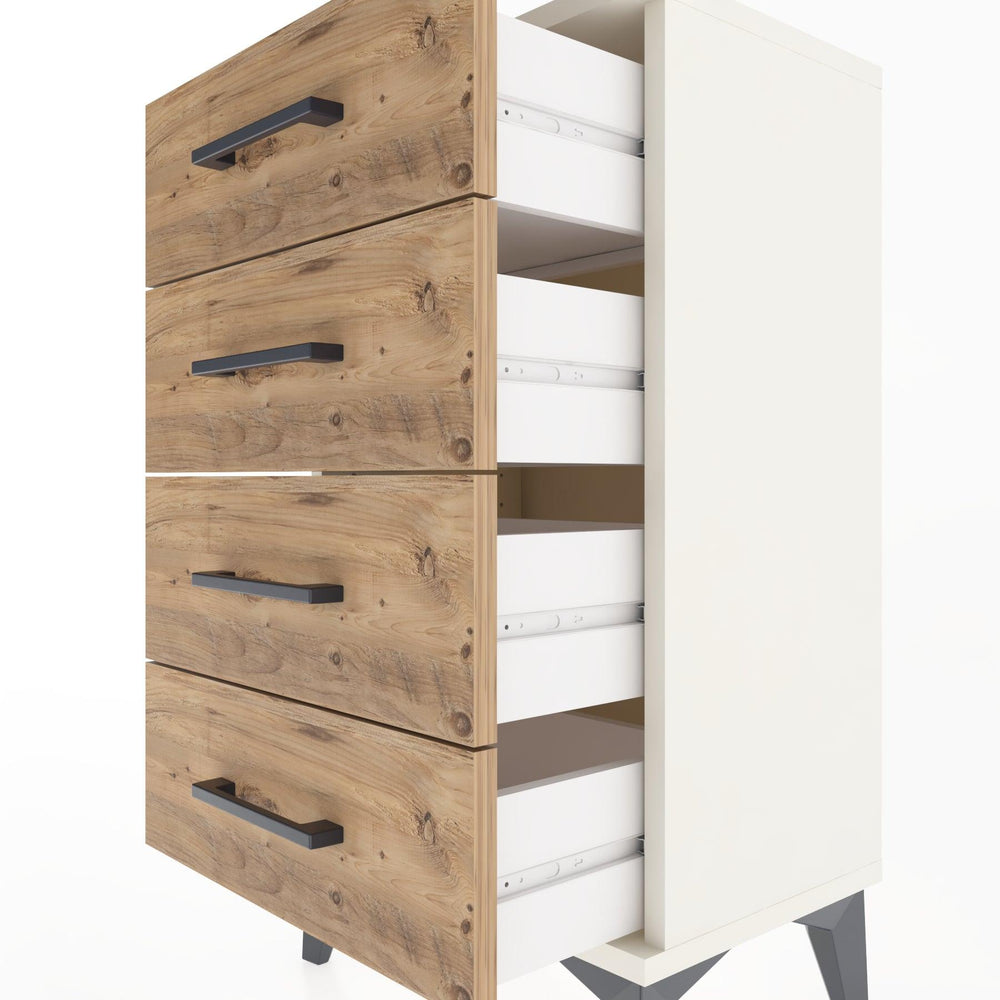Woodntry Modüler Komodin 4 Çekmeceli 44x30x68 cm Aytaşı - Woodntry