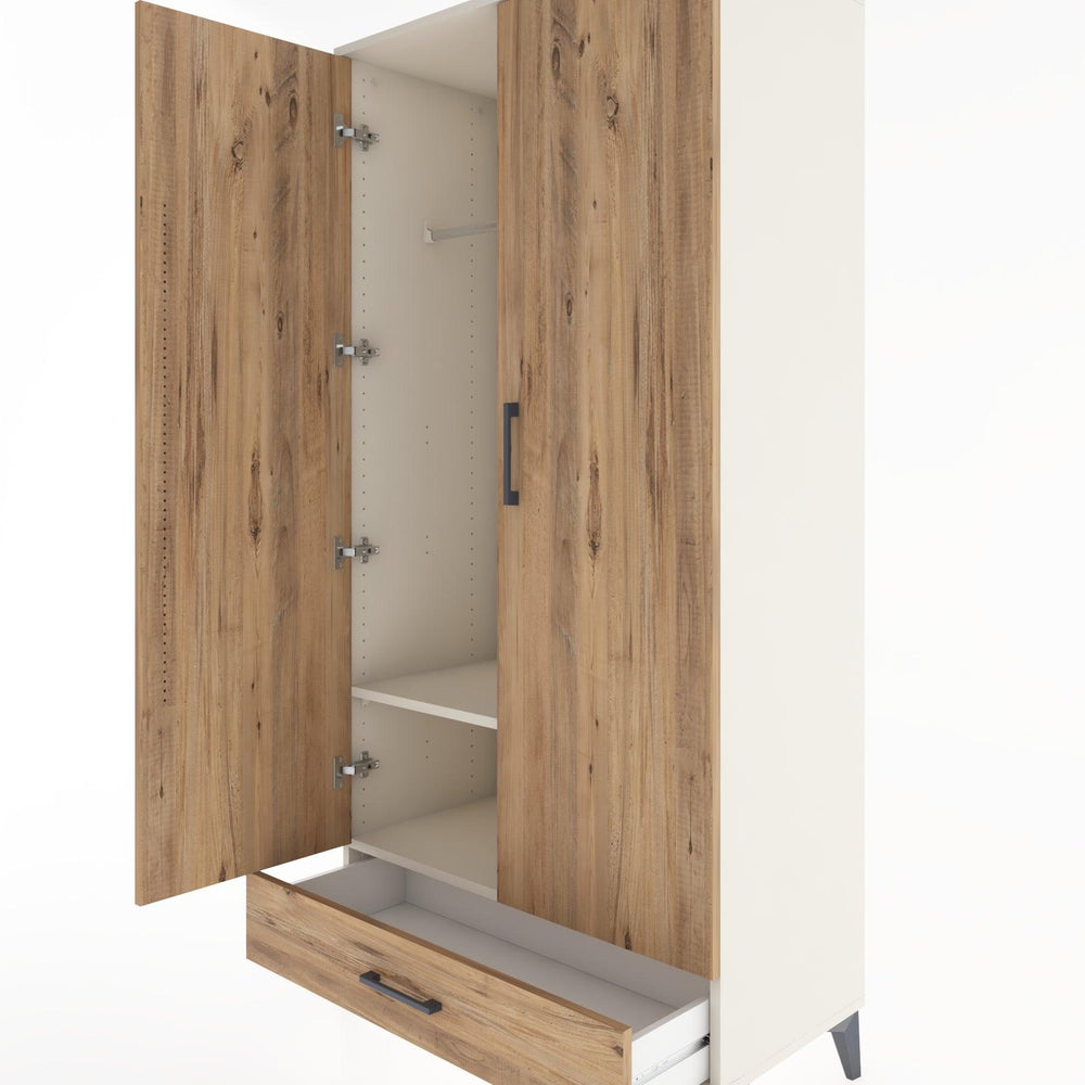 Woodntry Modular Cabinet Moonstone 88x44x170 cm with Doors and Drawers KC30-1