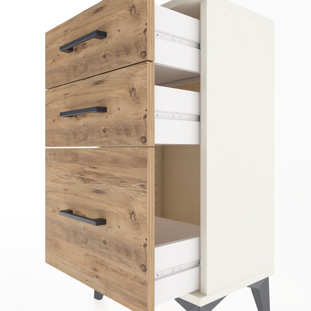 Woodntry Modüler Komodin Üç Çekmeceli V2 44x30x68 cm Aytaşı - Woodntry