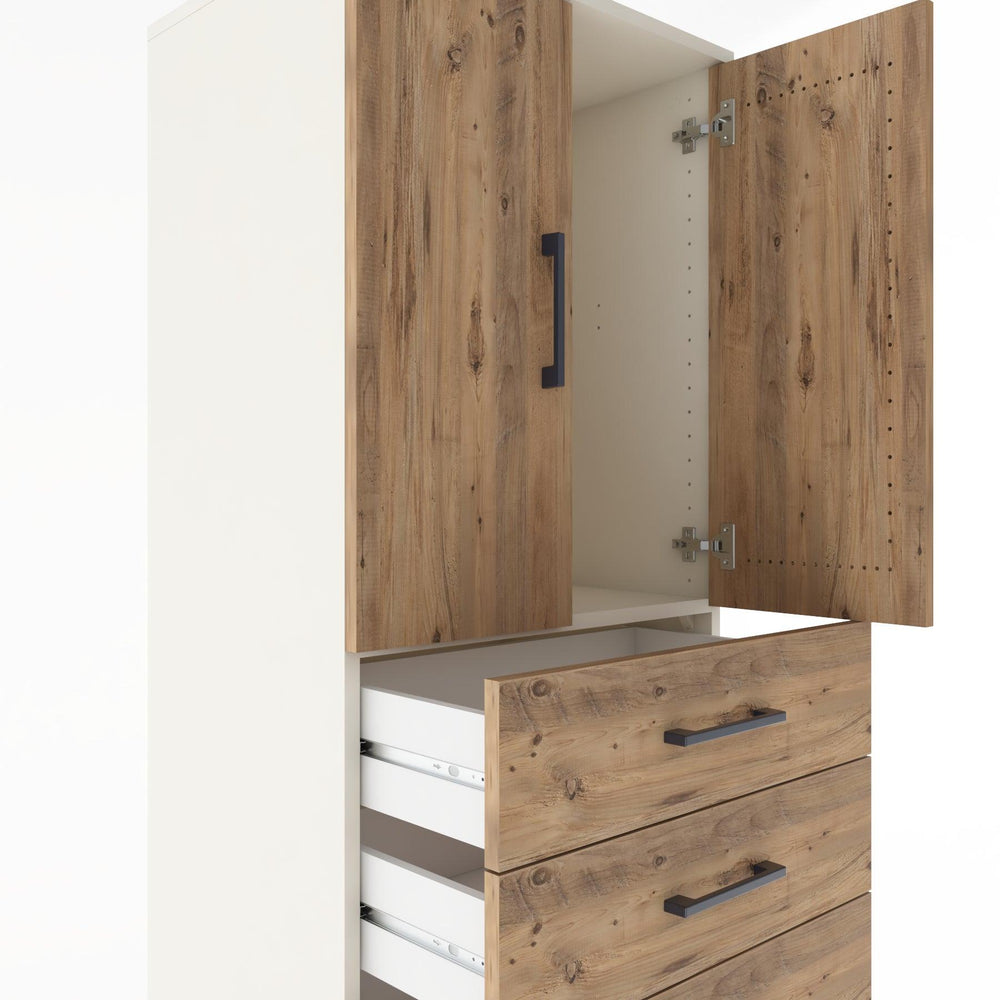 Woodntry Modular Cabinet Moonstone 60x44x170 cm with Doors and Drawers KC3-1
