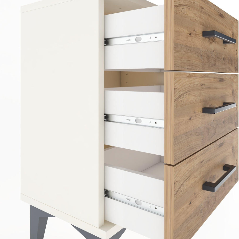 Woodntry Modüler Komodin Üç Çekmeceli 44x30x52 cm Aytaşı - Woodntry