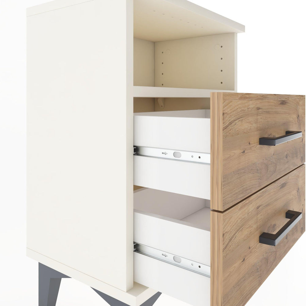 Woodntry Modüler Komodin İki Çekmeceli 44x30x52 cm Aytaşı - Woodntry