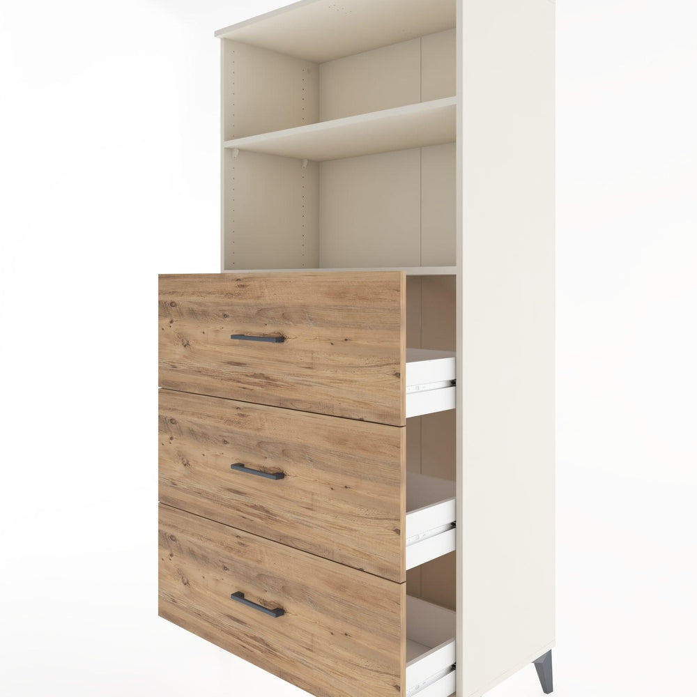 Woodntry Modular Cabinet Moonstone 88x44x170 cm with Drawers and Shelves CR52-1