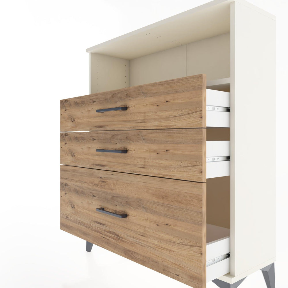 Woodntry Modüler Şifonyer Aytaşı 88x30x94 cm Çekmeceli ve Raflı CR13-1