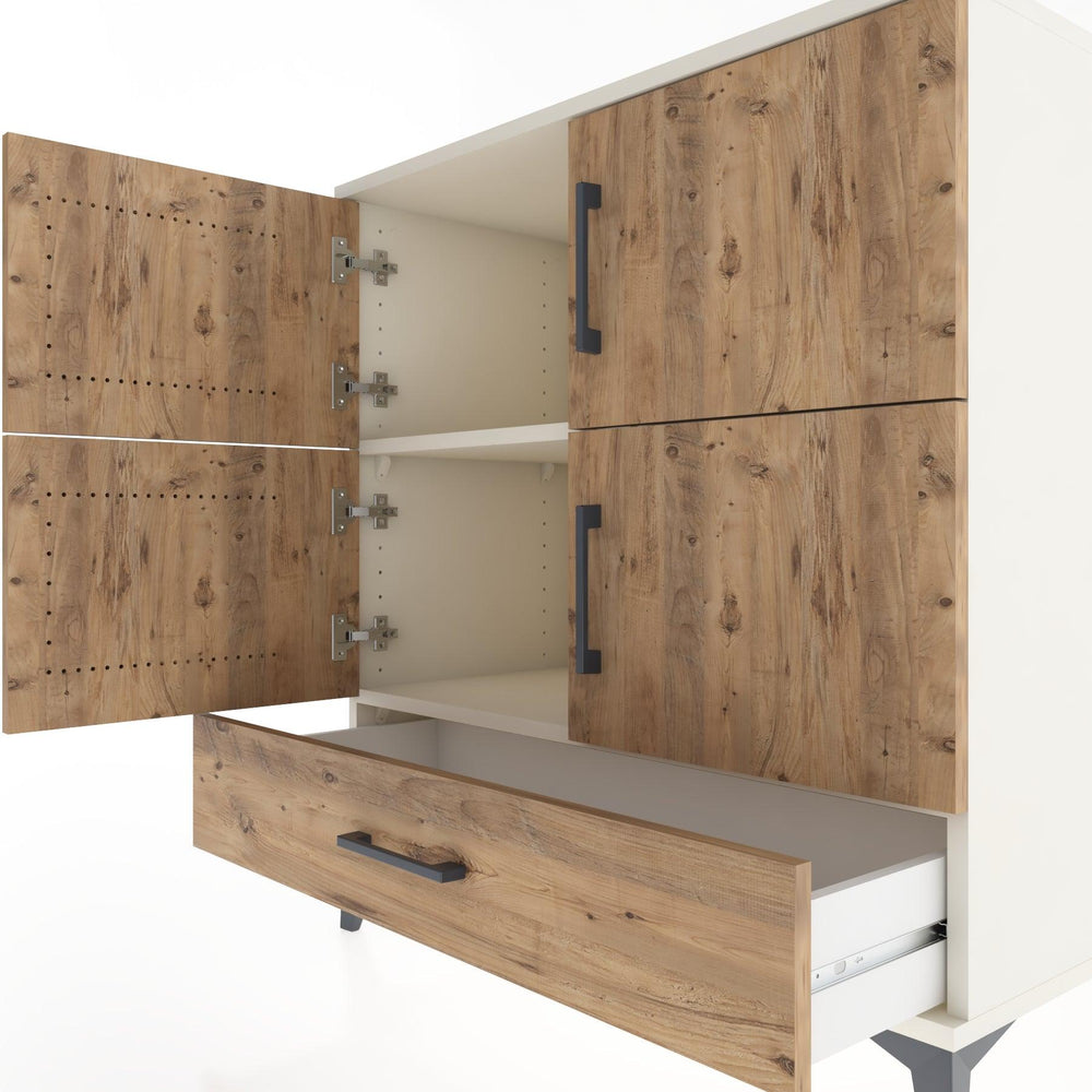 Woodntry Modüler Şifonyer Aytaşı 88x44x84 cm Kapaklı ve Çekmeceli KC92-1