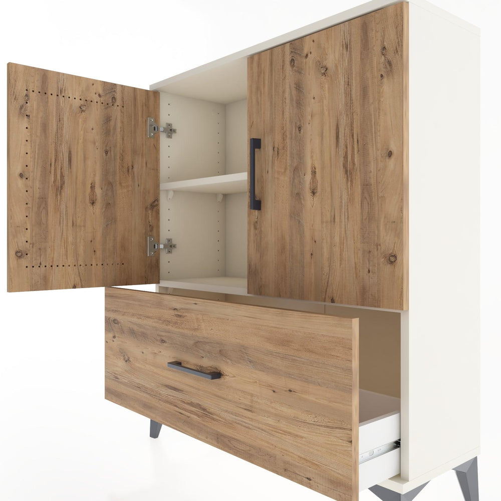 Woodntry Modular Dresser Moonstone 88x30x94 cm with Cover and Drawer KC10-1