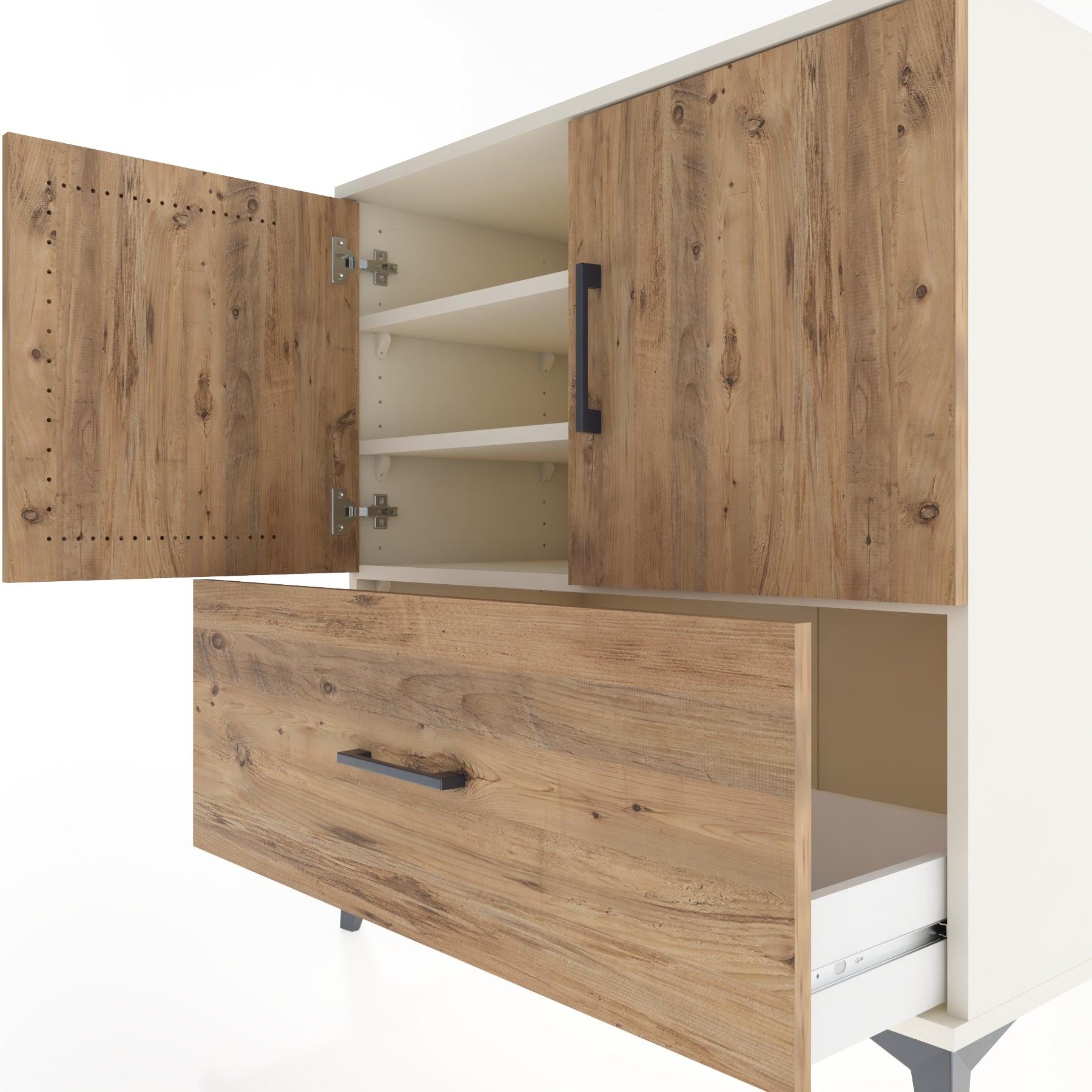 Woodntry Modular Dresser Moonstone 88x44x84 cm with Cover and Drawer KC46-1