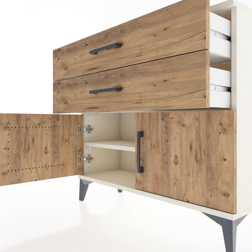 Woodntry Modüler Şifonyer Çekmece Raf Kapaklı 88x30x68 cm Çam - Woodntry