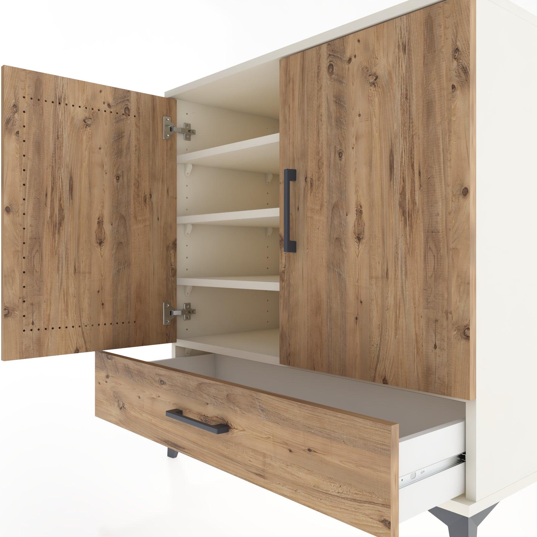 Woodntry Modular Dresser Moonstone 88x44x84 cm with Cover and Drawer KC70-1