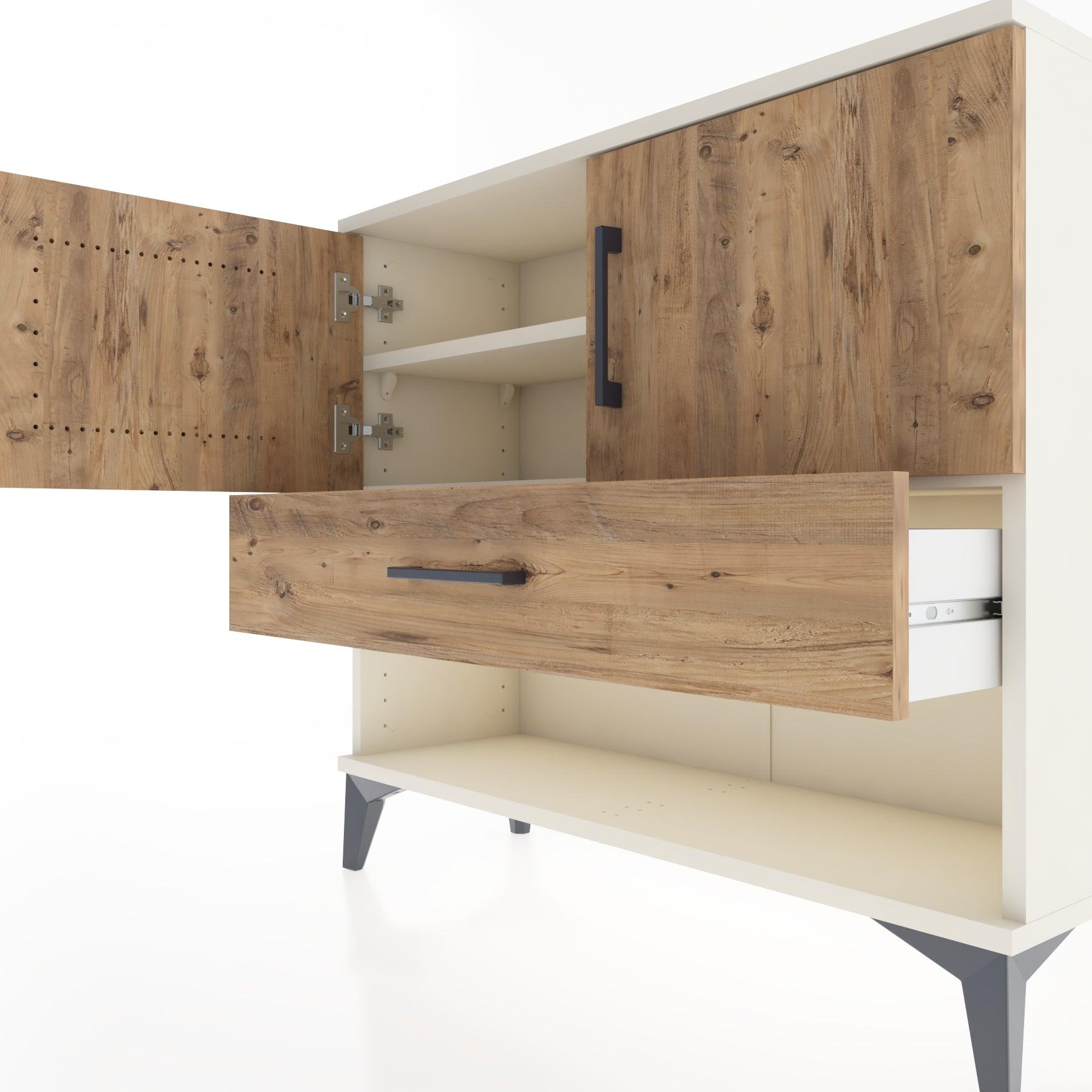 Woodntry Modüler Şifonyer Kapak ve Çekmeceli V4 88x30x68 cm Aytaşı - Woodntry