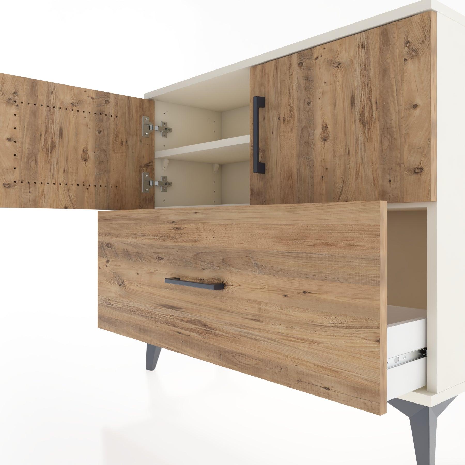 Woodntry Modüler Şifonyer Kapak ve Çekmeceli V2 88x30x68 cm Aytaşı - Woodntry