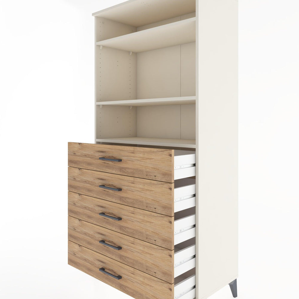 Woodntry Modular Cabinet Moonstone 88x44x170 cm with Drawers and Shelves CR35-1