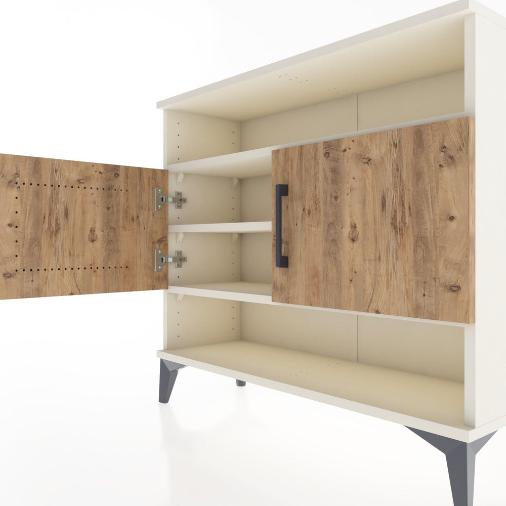 Woodntry Modüler Şifonyer Raf ve İki Kapaklı V2 88x30x68 cm Çam - Woodntry