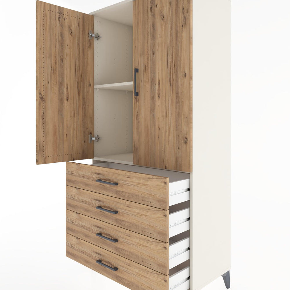 Woodntry Modular Cabinet Moonstone 88x44x170 cm with Doors and Drawers KC5-1