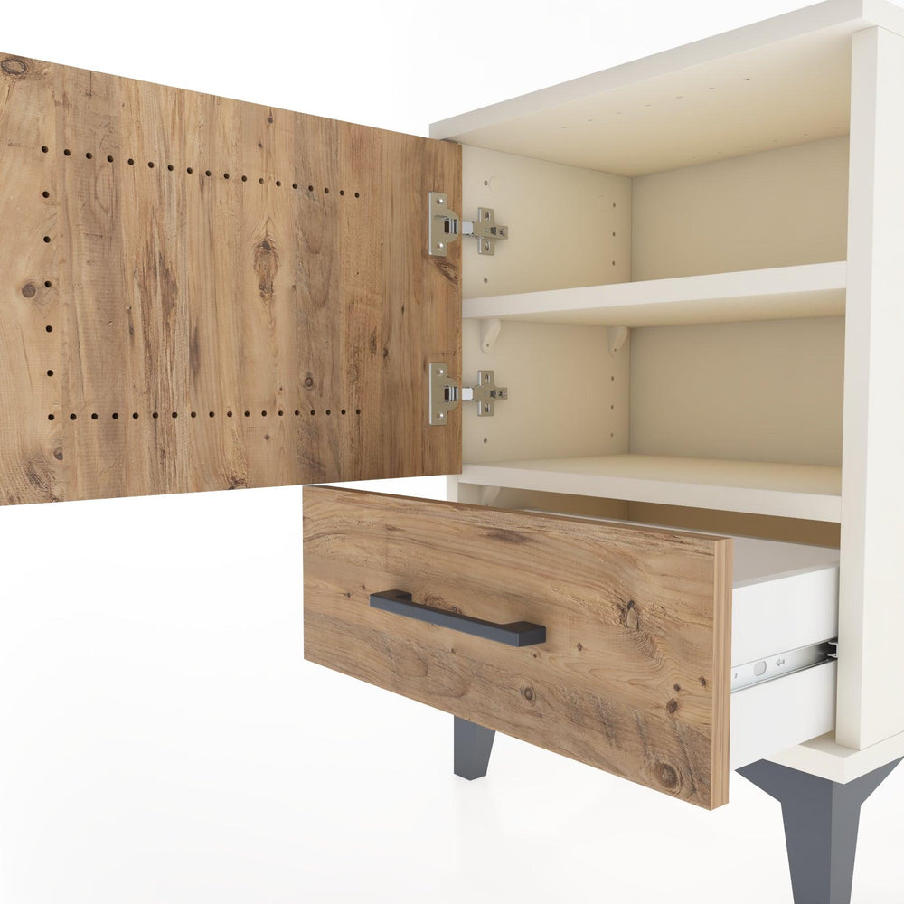 Woodntry Modüler Komodin Kapak ve Çekmeceli 44x30x52 cm Aytaşı - Woodntry