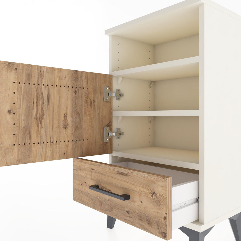 Woodntry Modüler Komodin Raf Kapak Çekmeceli 44x30x68 cm Aytaşı - Woodntry