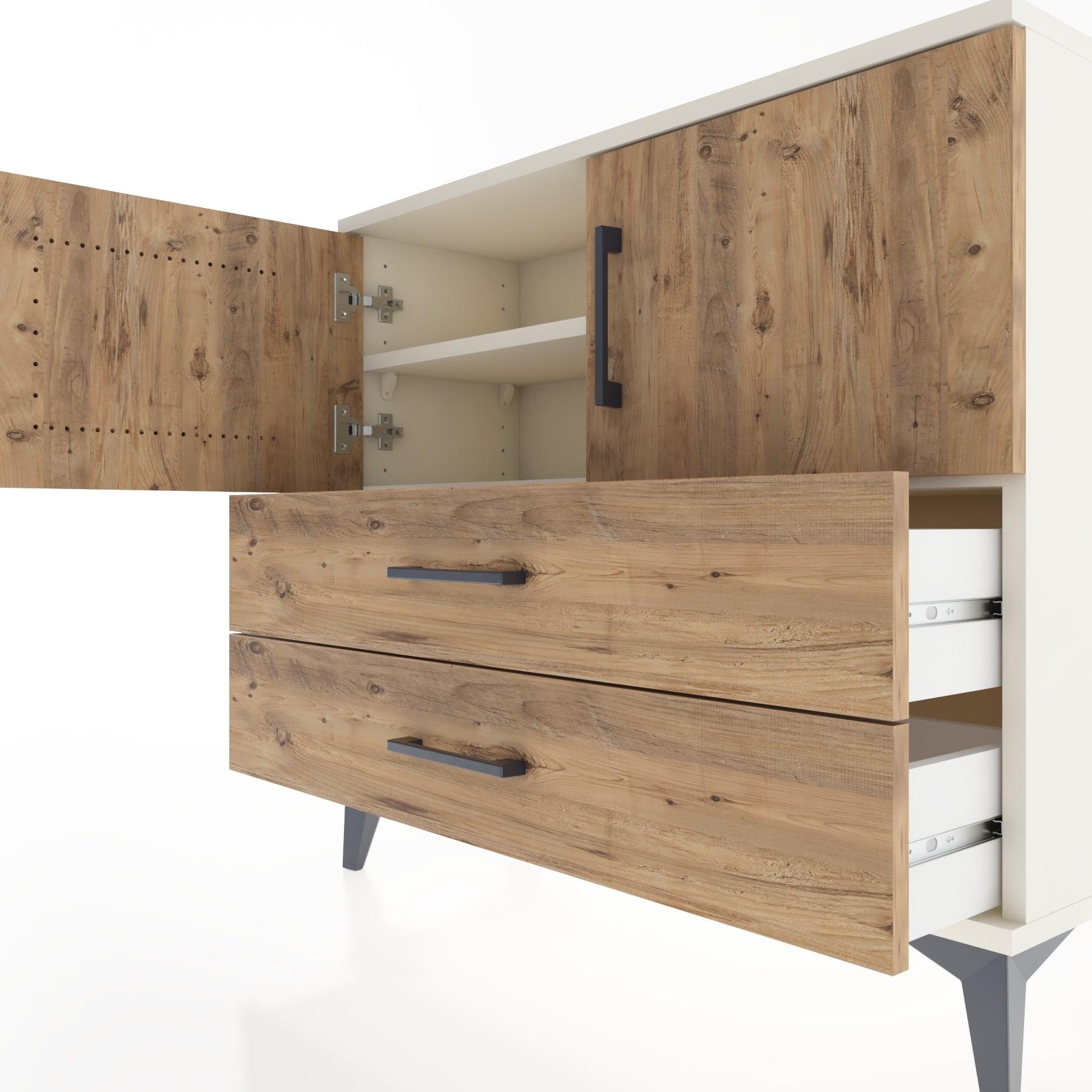 Woodntry Modüler Şifonyer Kapak ve Çekmeceli T1 88x30x94 cm Aytaşı - Woodntry