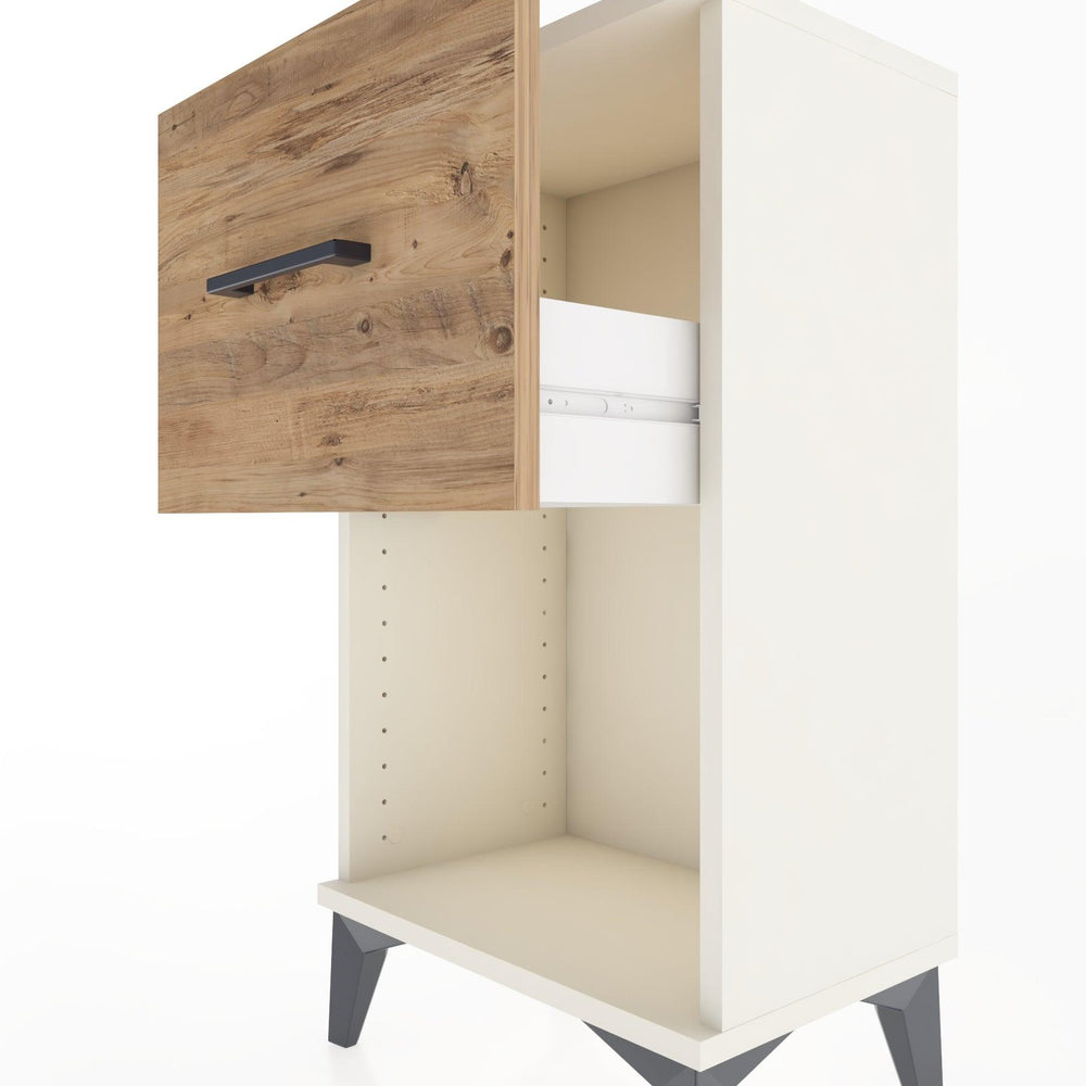 Woodntry Modüler Komodin Tek Çekmece ve Raflı V1 44x30x68 cm Aytaşı - Woodntry