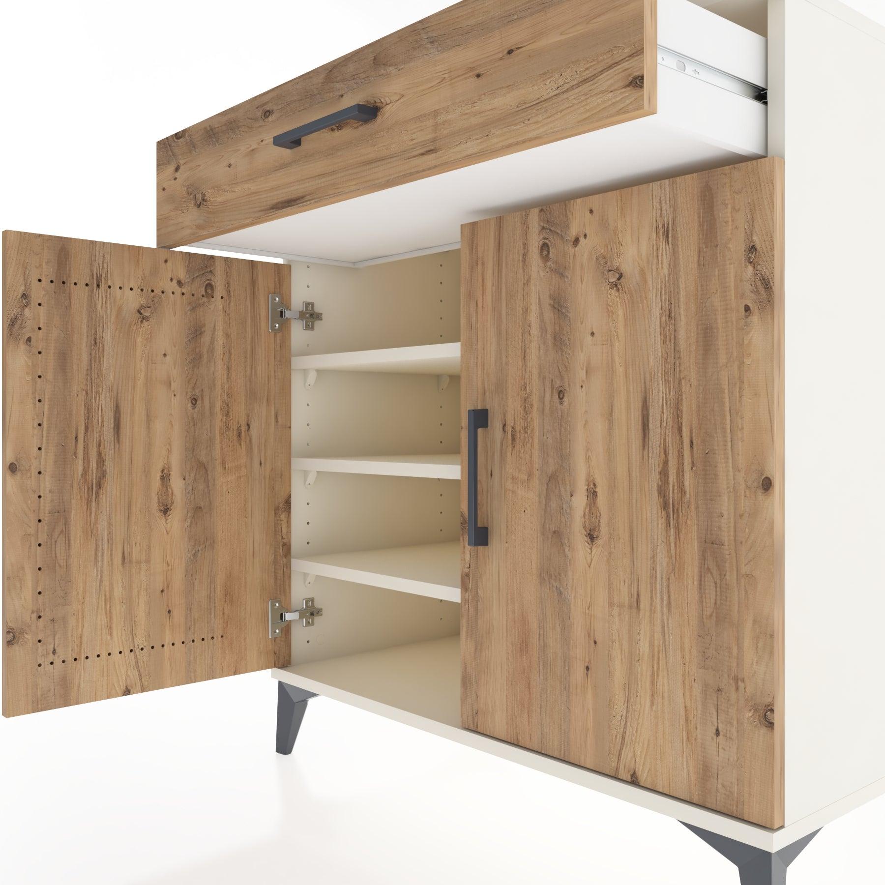 Woodntry Modular Dresser Moonstone 88x44x84 cm with Cover and Drawer KC78-1