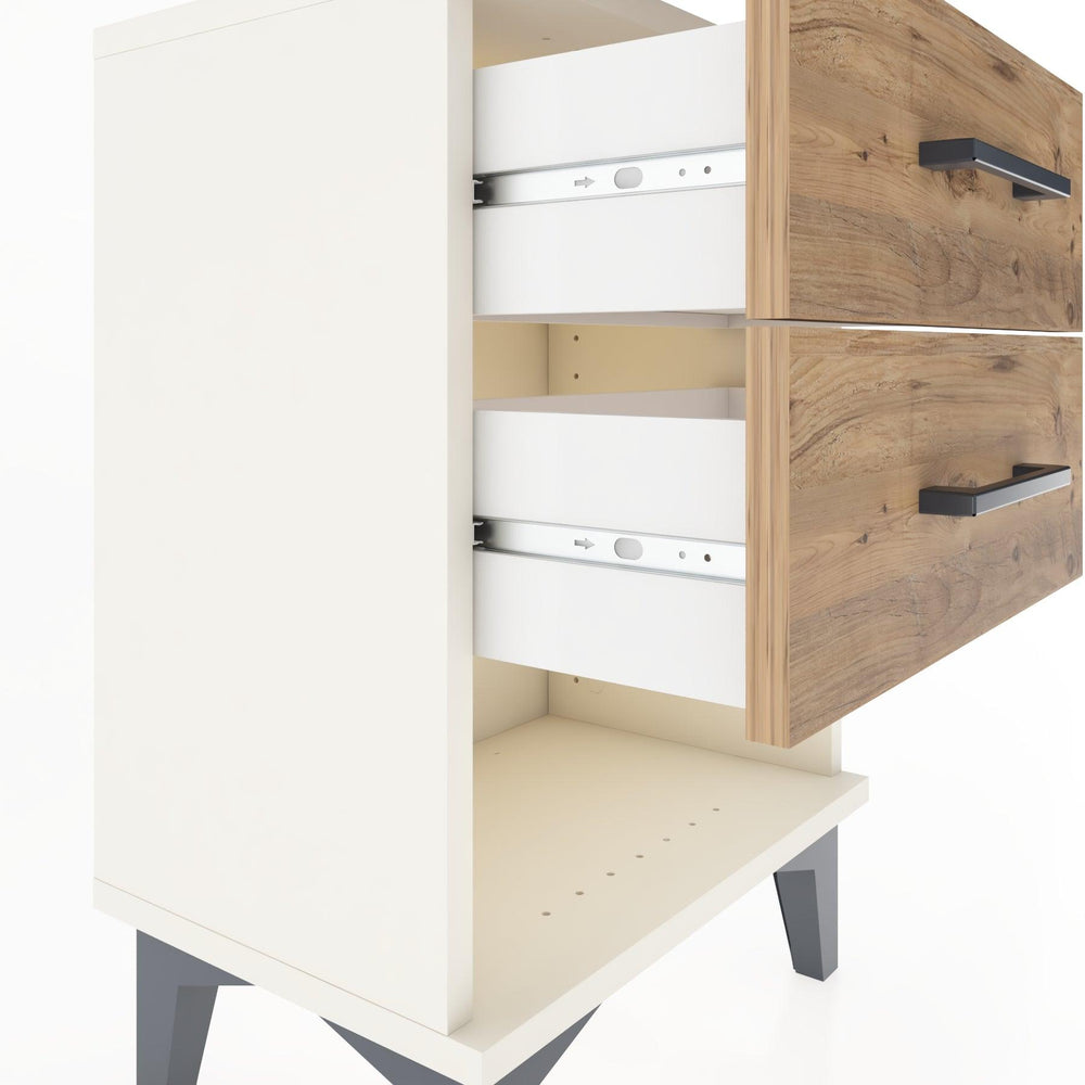Woodntry Modüler Komodin İki Çekmece ve Raf 44x30x52 cm Aytaşı - Woodntry