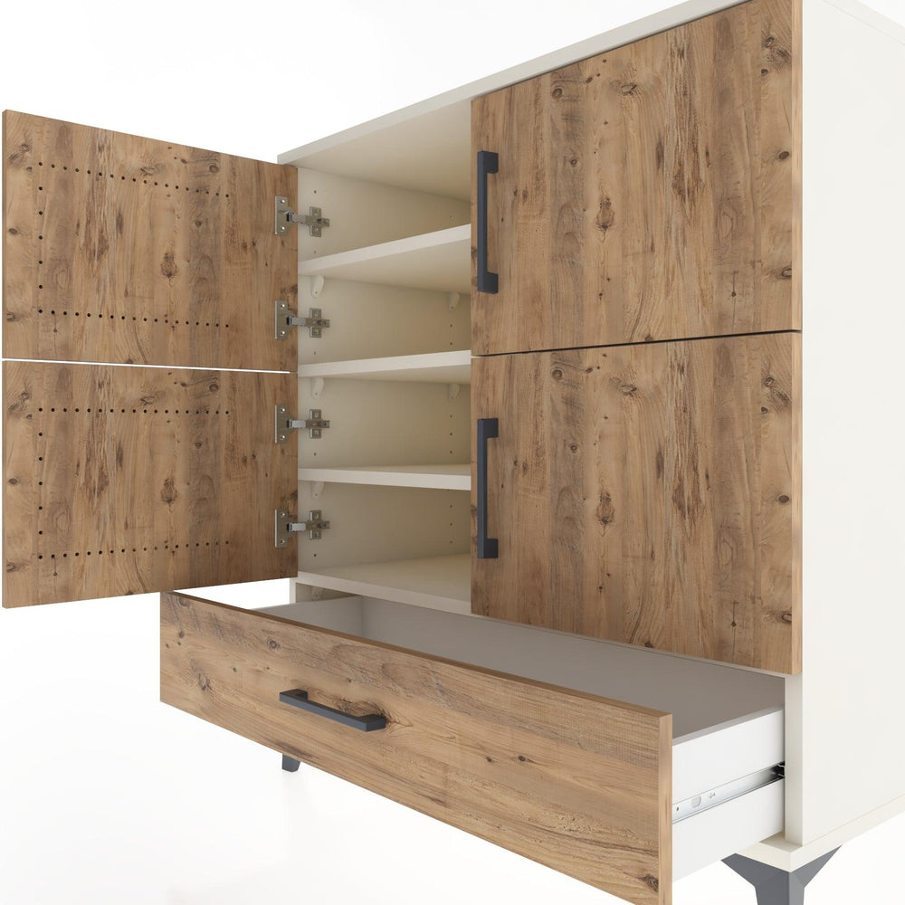 Woodntry Modüler Şifonyer Aytaşı 88x44x84 cm Kapaklı ve Çekmeceli KC91-1