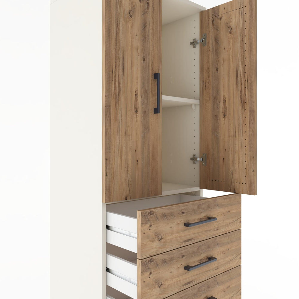 Woodntry Modular Cabinet Moonstone 60x44x170 cm with Doors and Drawers KC13-1