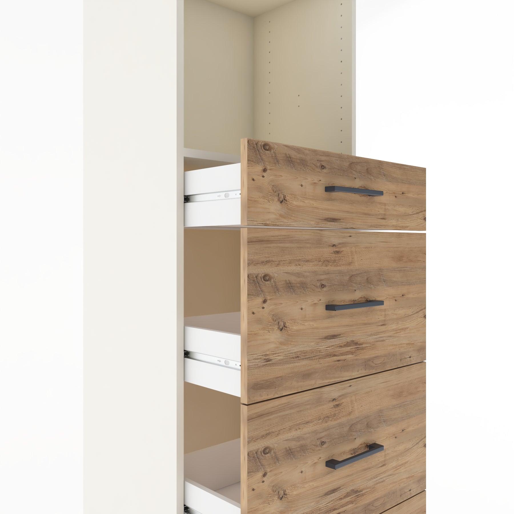 Woodntry Modüler Dolap Aytaşı 60x44x170 cm Çekmeceli ve Raflı CR50-1