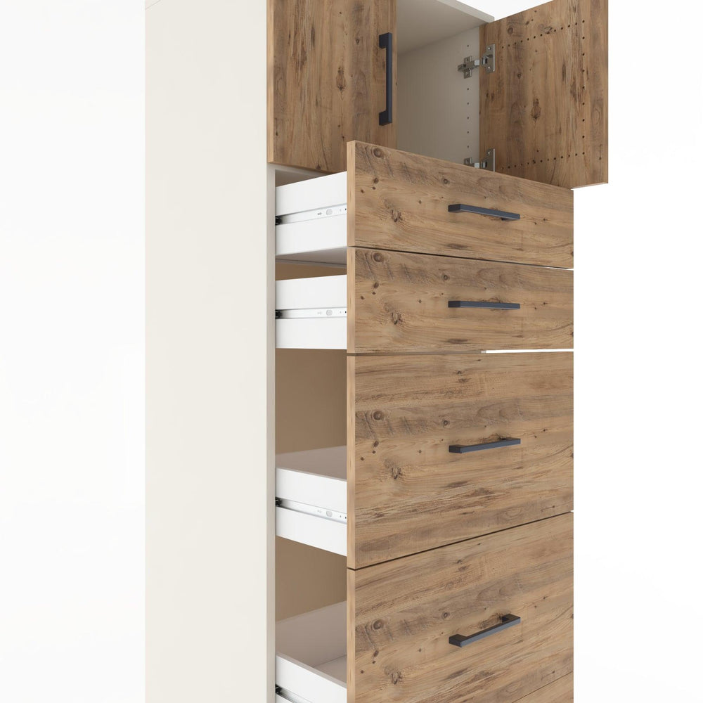 Woodntry Modular Cabinet Moonstone 60x44x170 cm with Doors and Drawers KC22-1