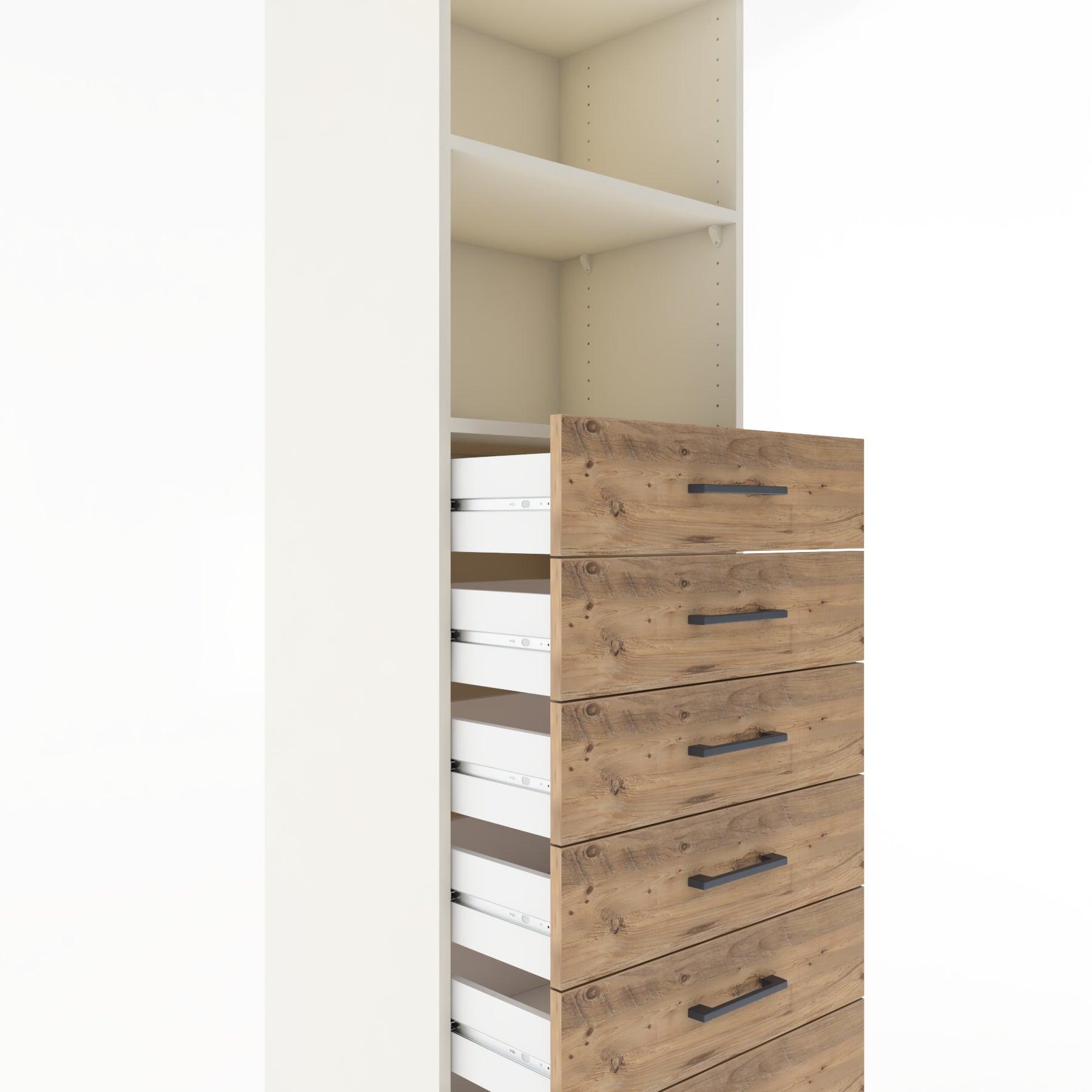 Woodntry Modular Cabinet Moonstone 60x44x170 cm with Drawers and Shelves CR34-1