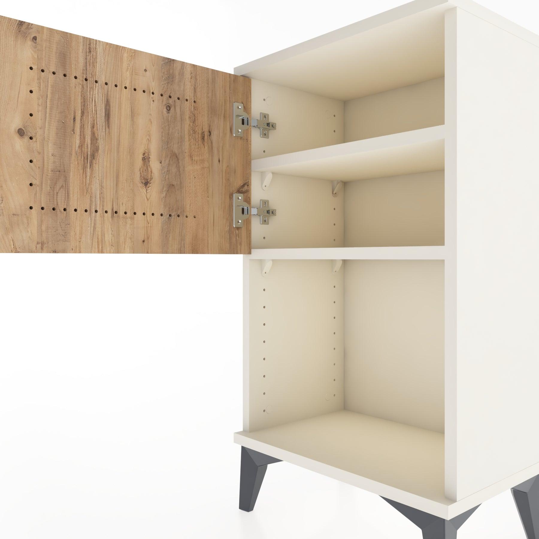 Woodntry Modüler Komodin Raf ve Tek Kapaklı V2 44x30x68 cm Aytaşı - Woodntry