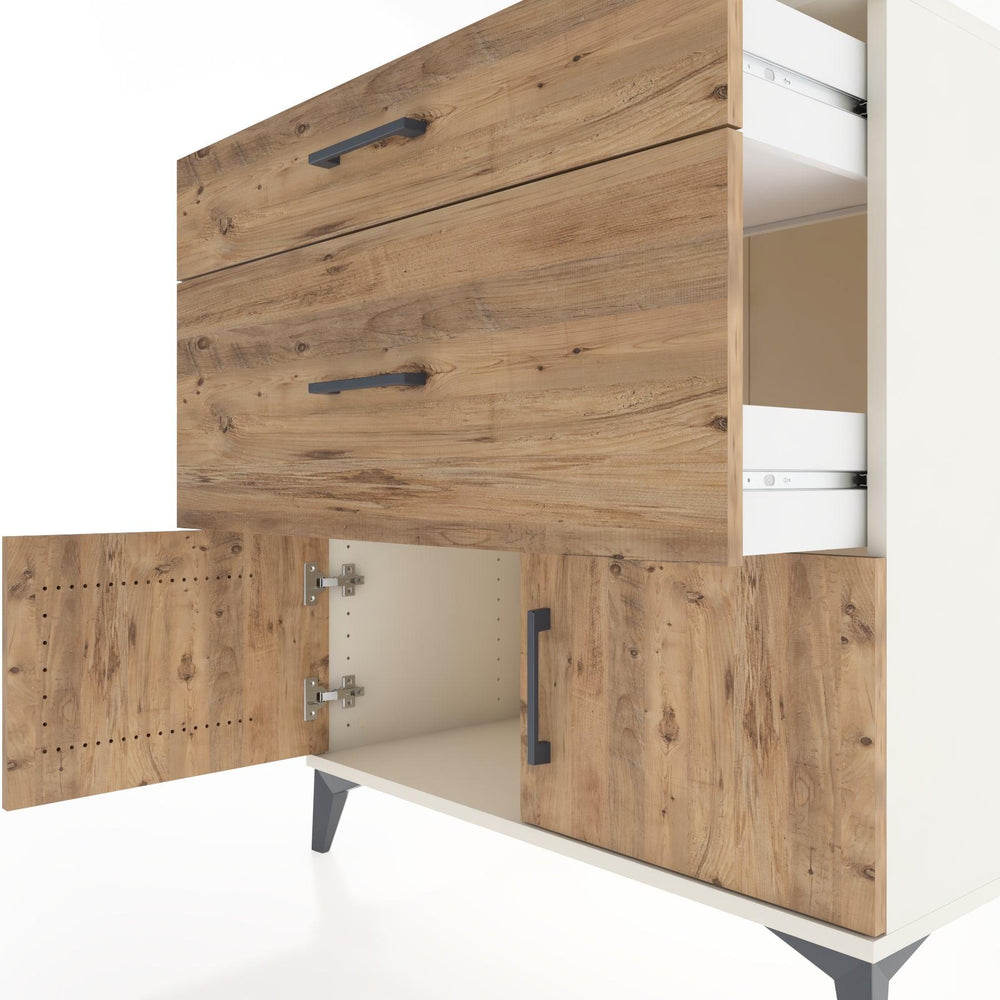 Woodntry Modüler Şifonyer Aytaşı 88x44x84 cm Kapaklı ve Çekmeceli KC116-1