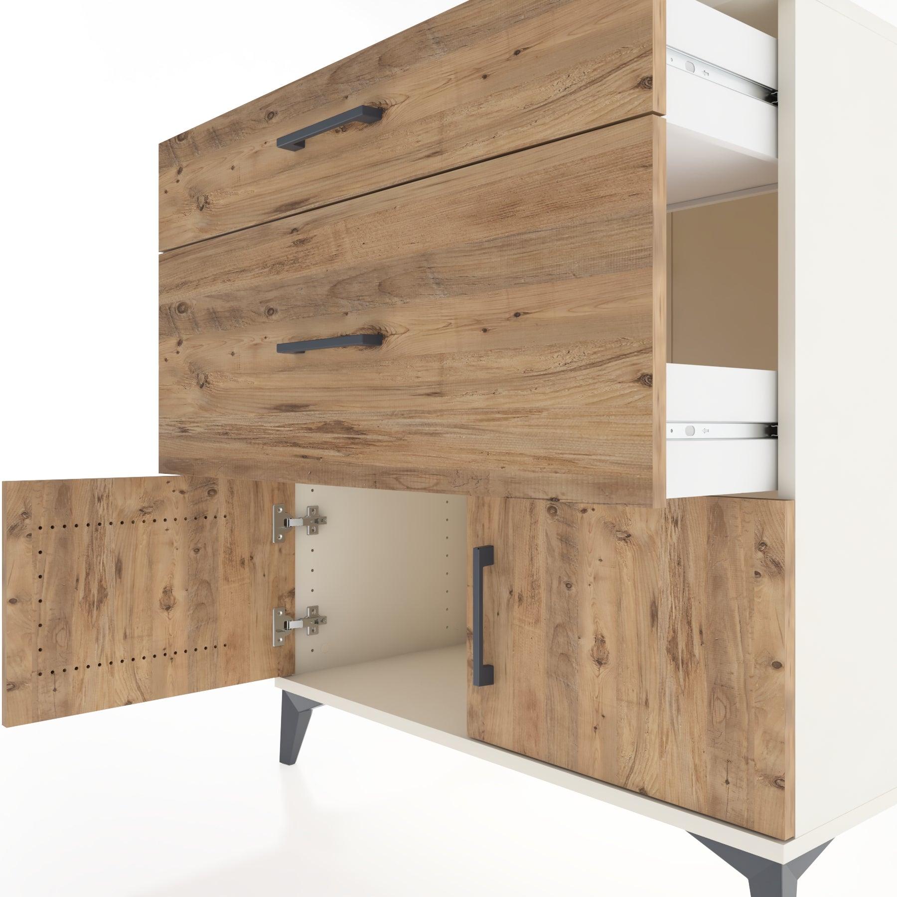 Woodntry Modular Dresser Moonstone 88x44x84 cm with Cover and Drawer KC116-1