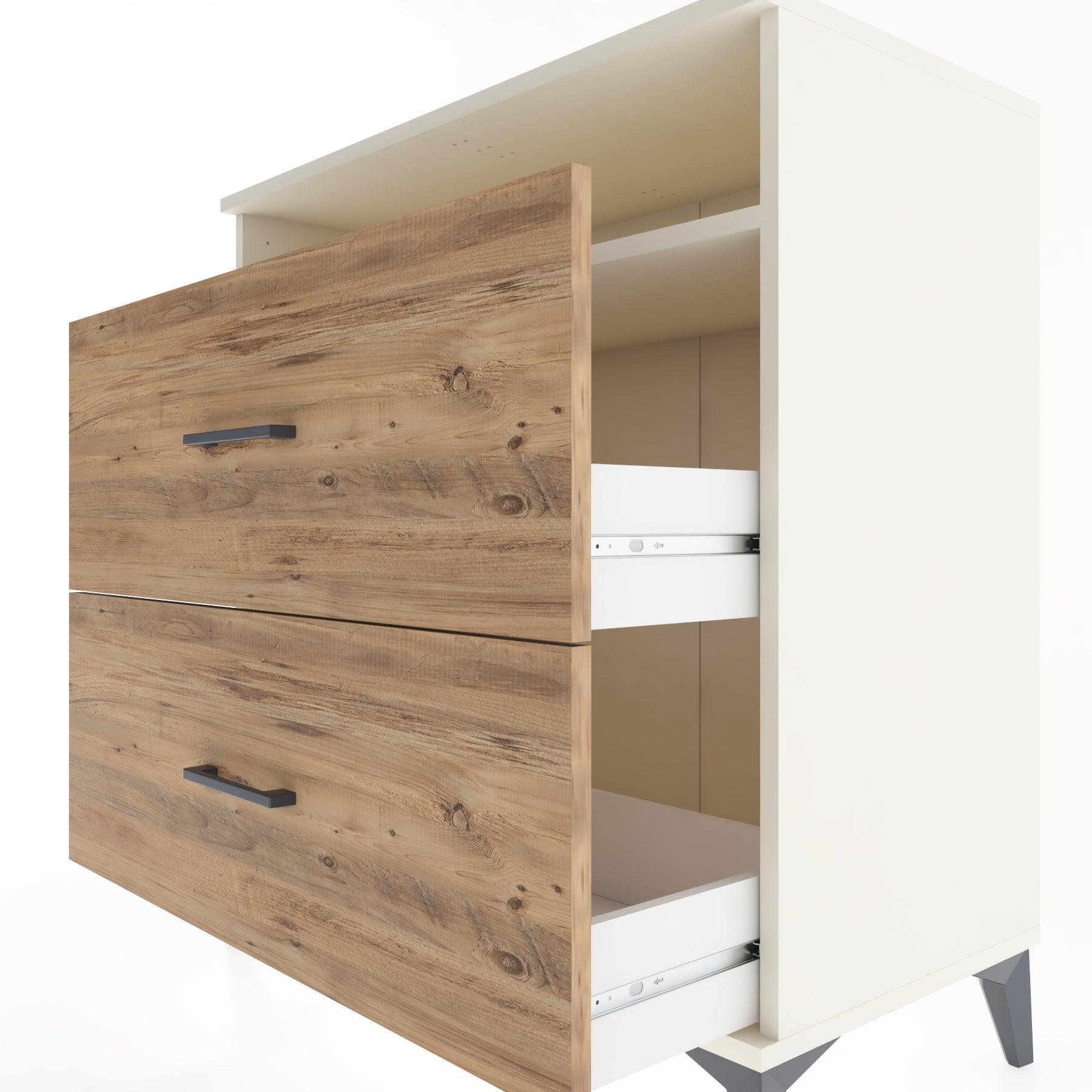 Woodntry Modüler Şifonyer Aytaşı 88x44x84 cm Çekmeceli ve Raflı CR3-1