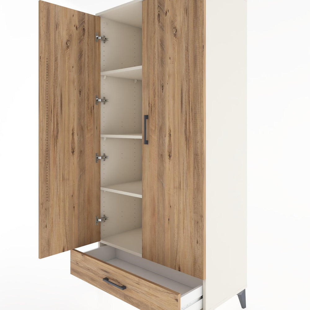 Woodntry Modular Cabinet Moonstone 88x44x170 cm with Doors and Drawers KC8-1