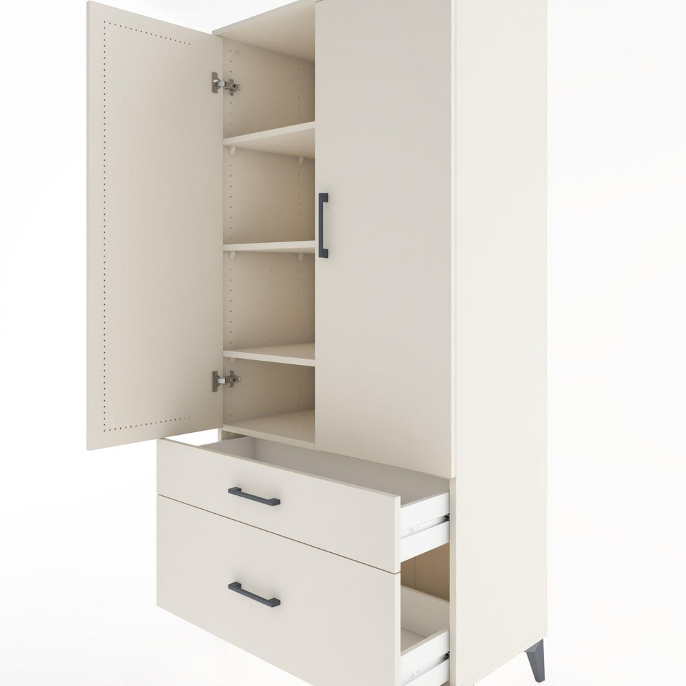 Woodntry Modular Cabinet Moonstone 88x44x170 cm with Doors and Drawers KC15-1