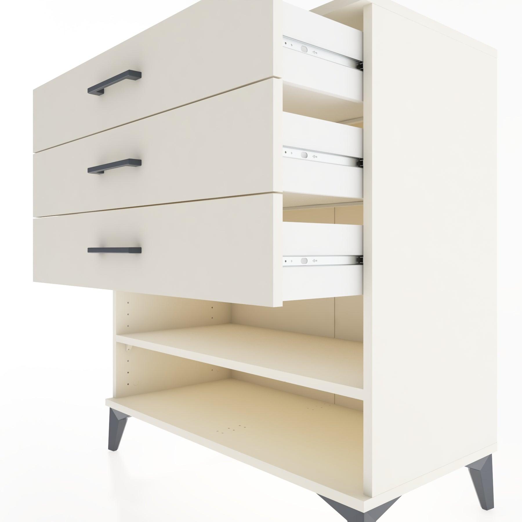 Woodntry Modüler Şifonyer Aytaşı 88x44x84 cm Çekmeceli ve Raflı CR12-1