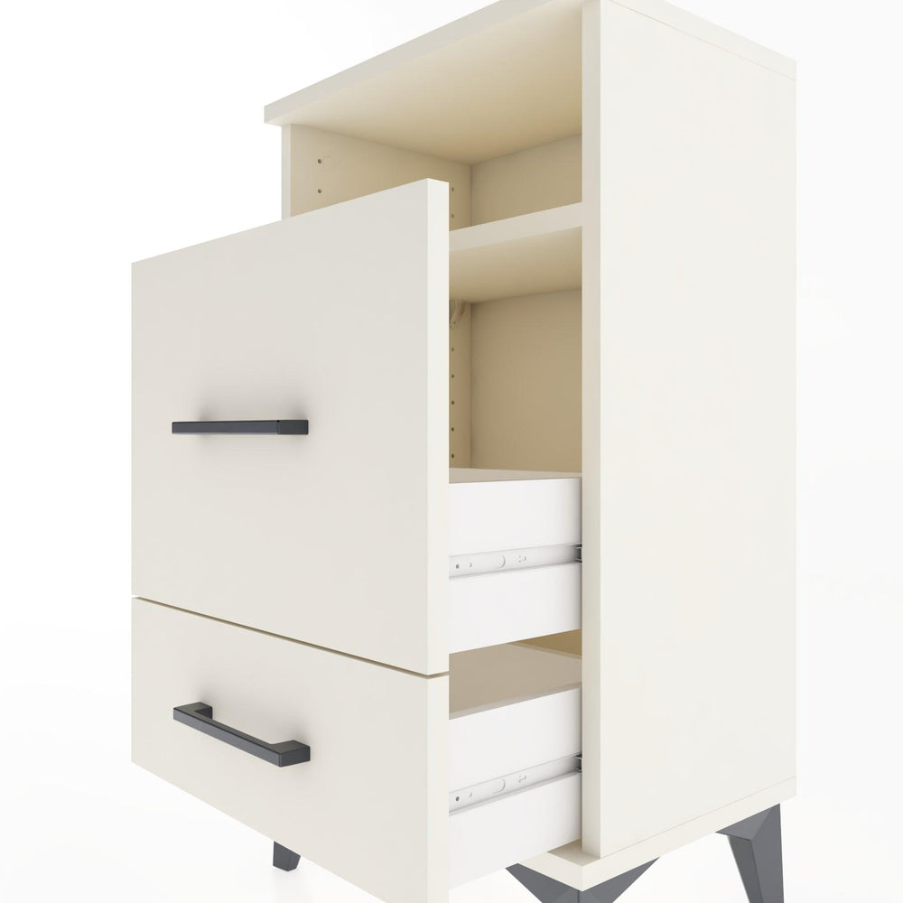 Woodntry Modüler Komodin 2 Çekmece ve Raflı V4 44x30x68 cm Aytaşı - Woodntry